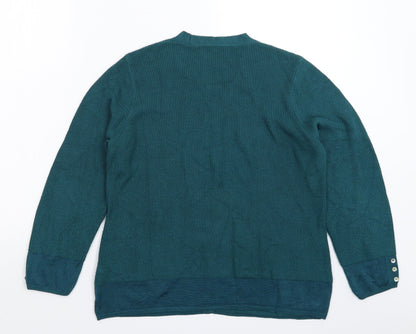 Womens UK Size 14 Marks and Spencer Green Pullover Jumper