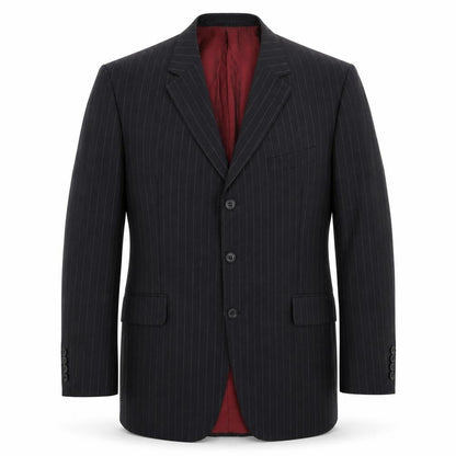 Marks & Spencer Mens Black Striped  Jacket Suit Jacket Size 44