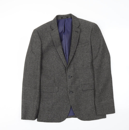 Mens UK Size S Cedar Wood State Regular Grey Suit Jacket