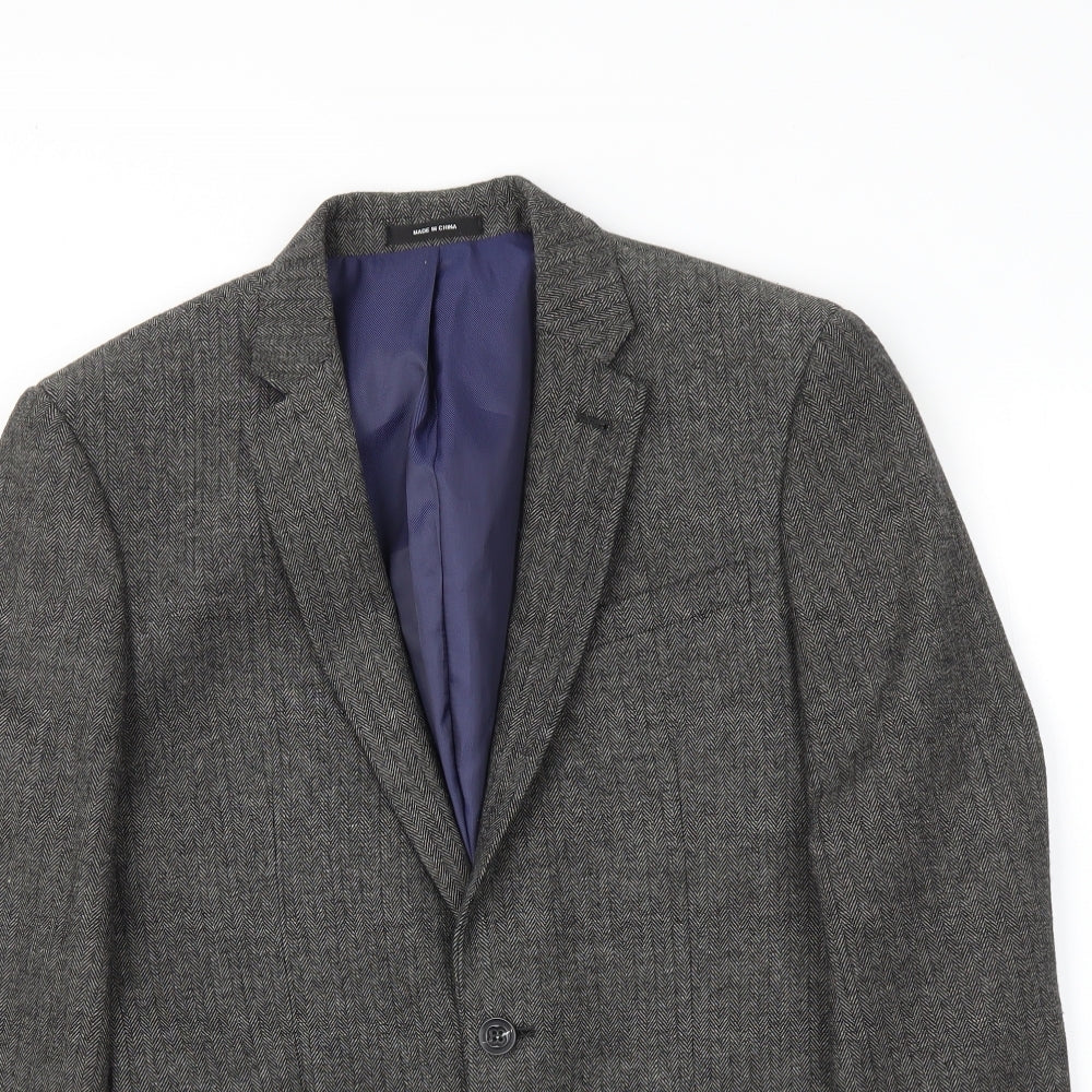 Mens UK Size S Cedar Wood State Regular Grey Suit Jacket