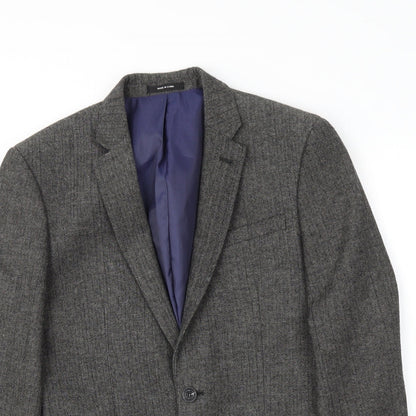Mens UK Size S Cedar Wood State Regular Grey Suit Jacket
