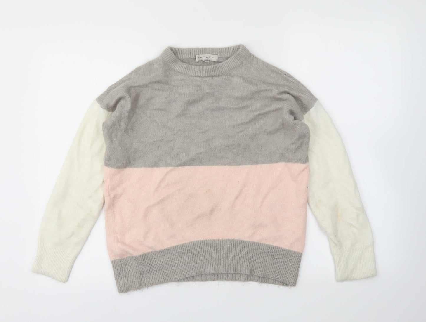 Nutmeg Womens Multicoloured Striped  Pullover Jumper Size 12