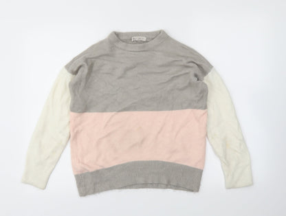 Nutmeg Womens Multicoloured Striped  Pullover Jumper Size 12