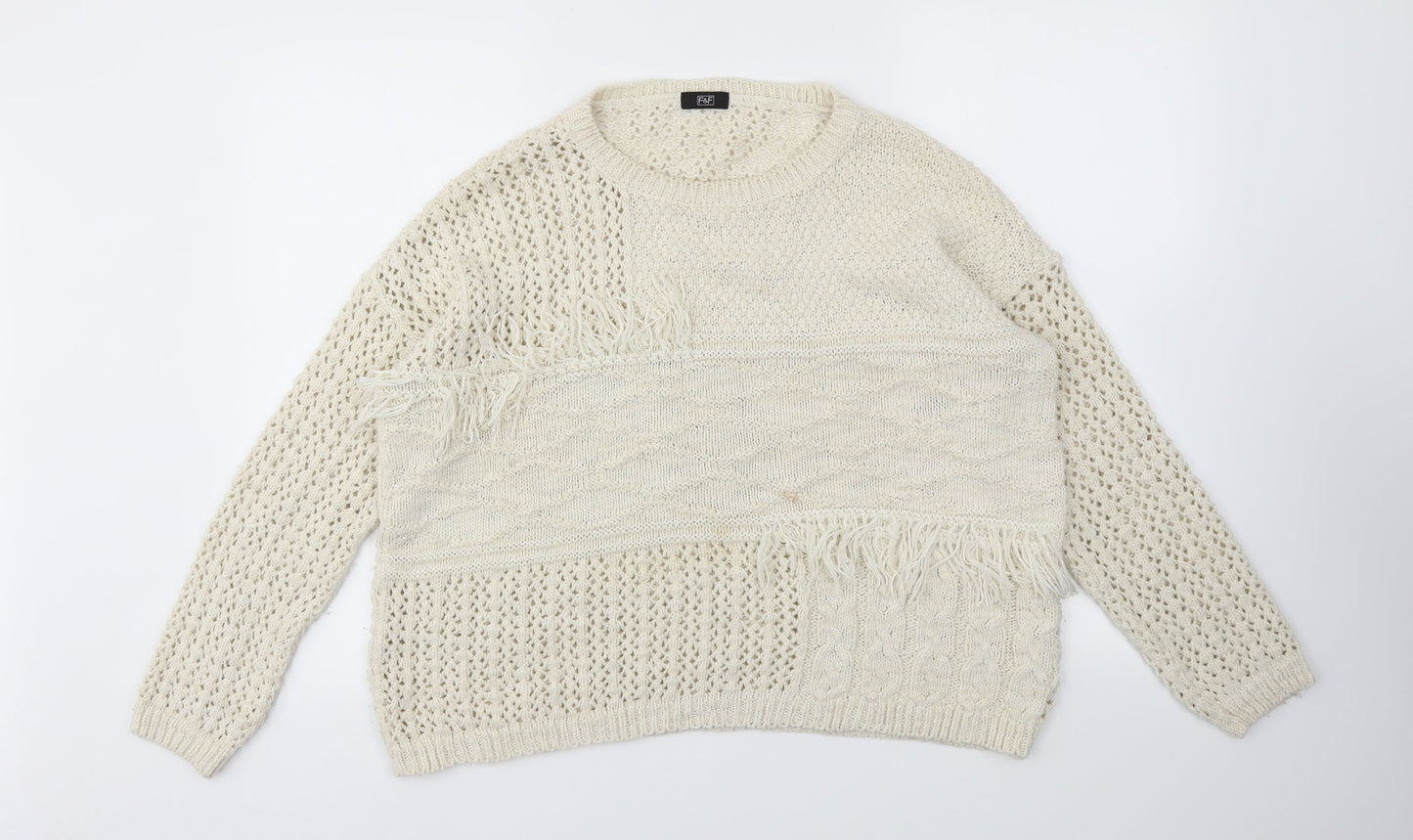 F&F Womens Ivory   Pullover Jumper Size 10