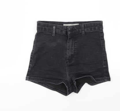 Topshop Womens Black Houndstooth  Cut-Off Shorts Size 6