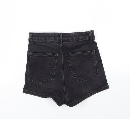 Topshop Womens Black Houndstooth  Cut-Off Shorts Size 6