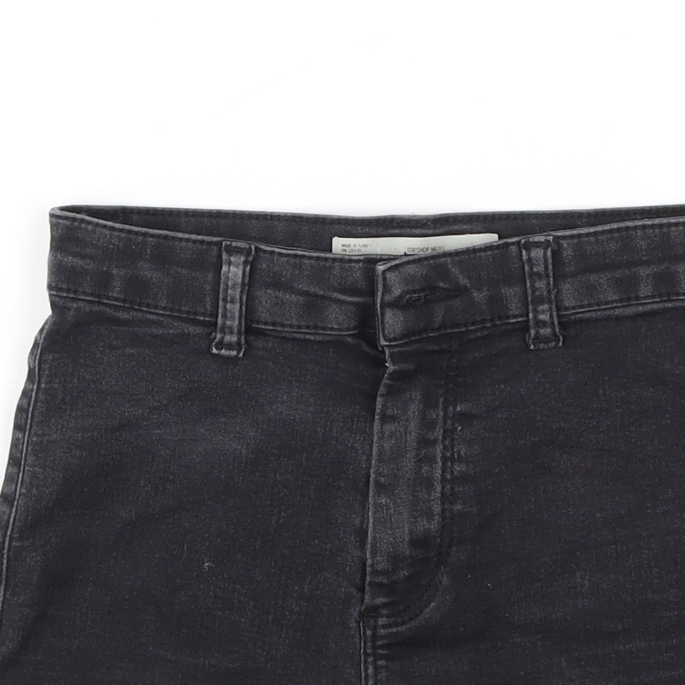 Topshop Womens Black Houndstooth  Cut-Off Shorts Size 6