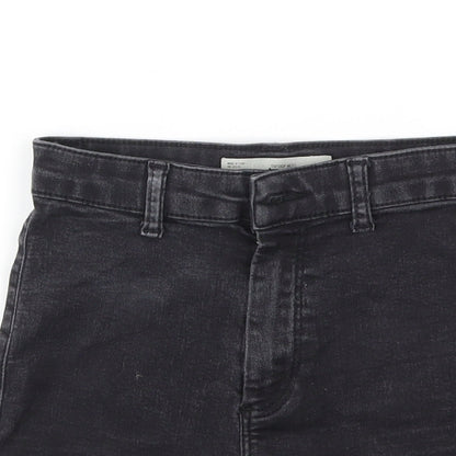 Topshop Womens Black Houndstooth  Cut-Off Shorts Size 6