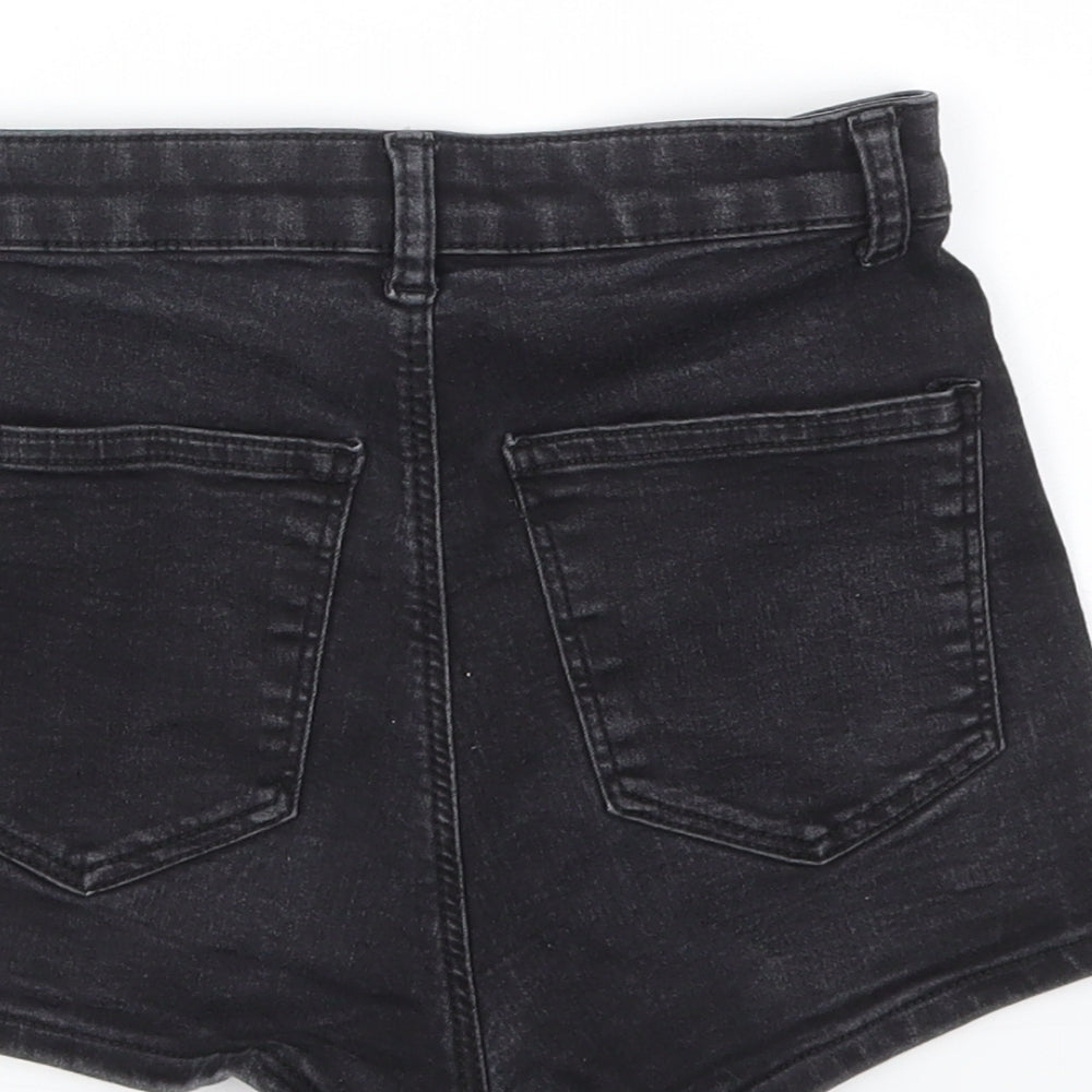 Topshop Womens Black Houndstooth  Cut-Off Shorts Size 6