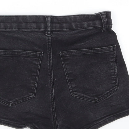 Topshop Womens Black Houndstooth  Cut-Off Shorts Size 6