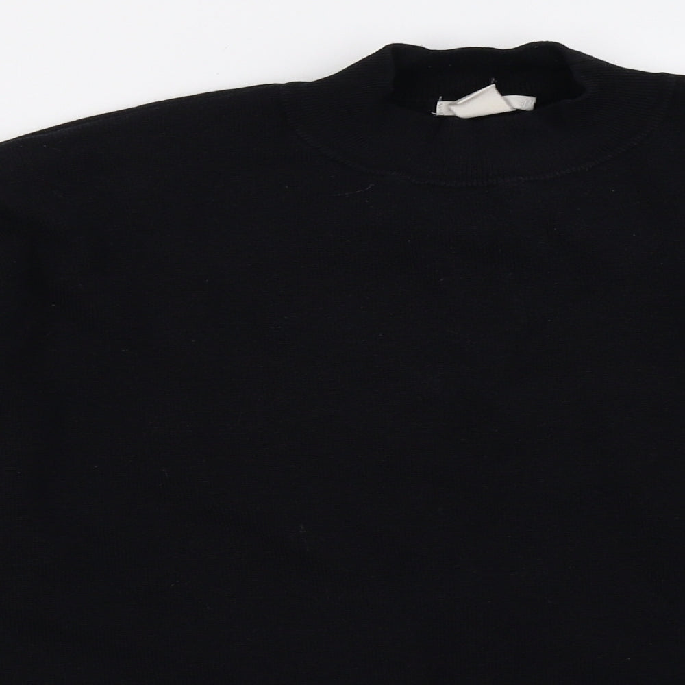 H&M Womens Black  Knit Pullover Sweatshirt Size S