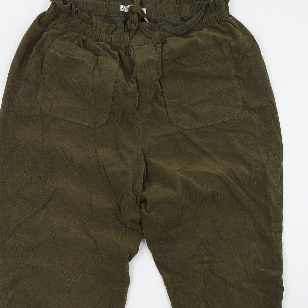 Womens UK Size M Zara Regular Fit  Green Trousers
