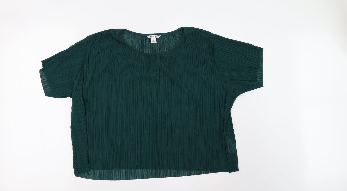 Monki Womens Green   Cropped T-Shirt Size S