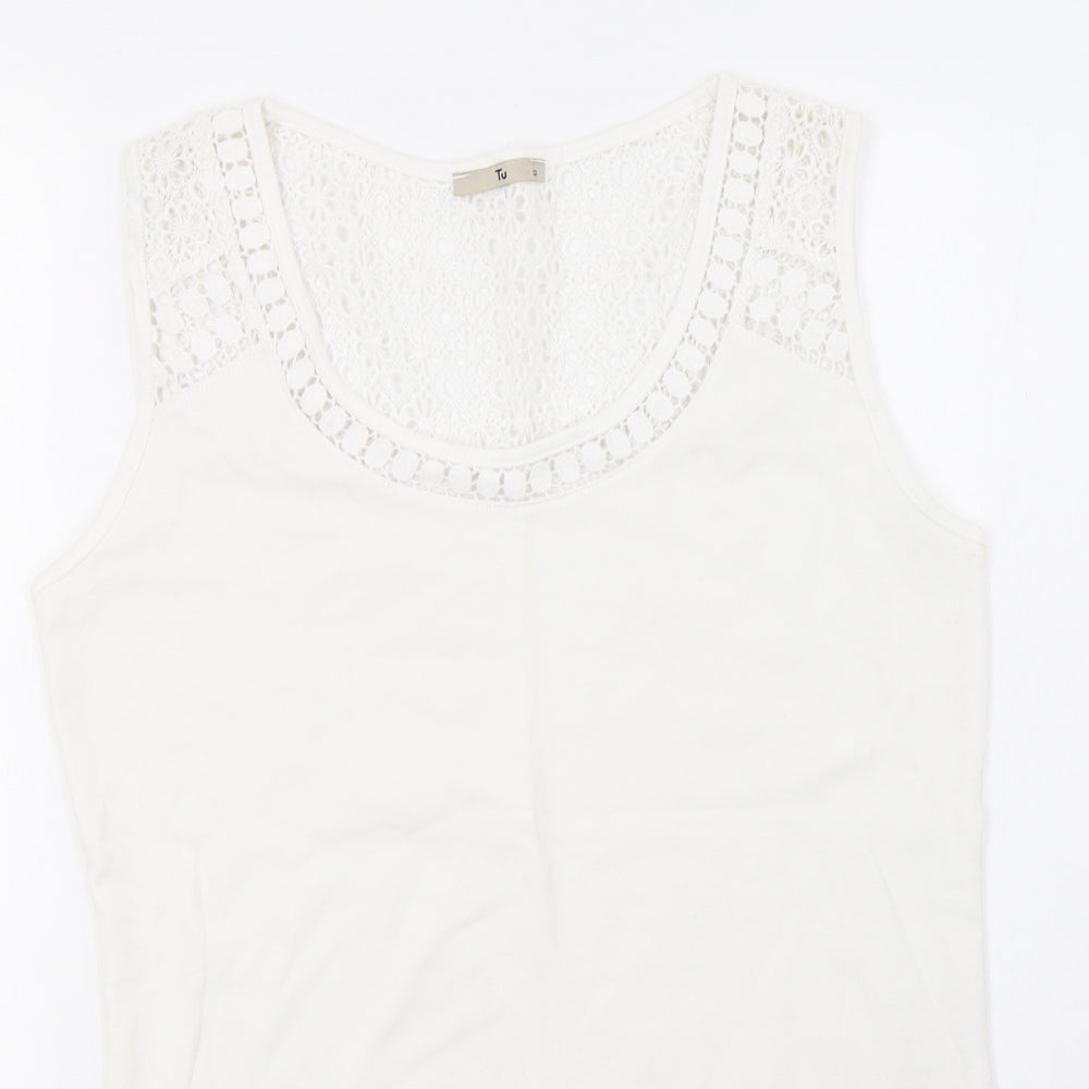 saisnburys Womens White   Basic Tank Size 12