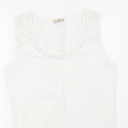 saisnburys Womens White   Basic Tank Size 12
