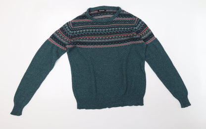 Mens UK Size S Peacocks Green Pullover Sweatshirt