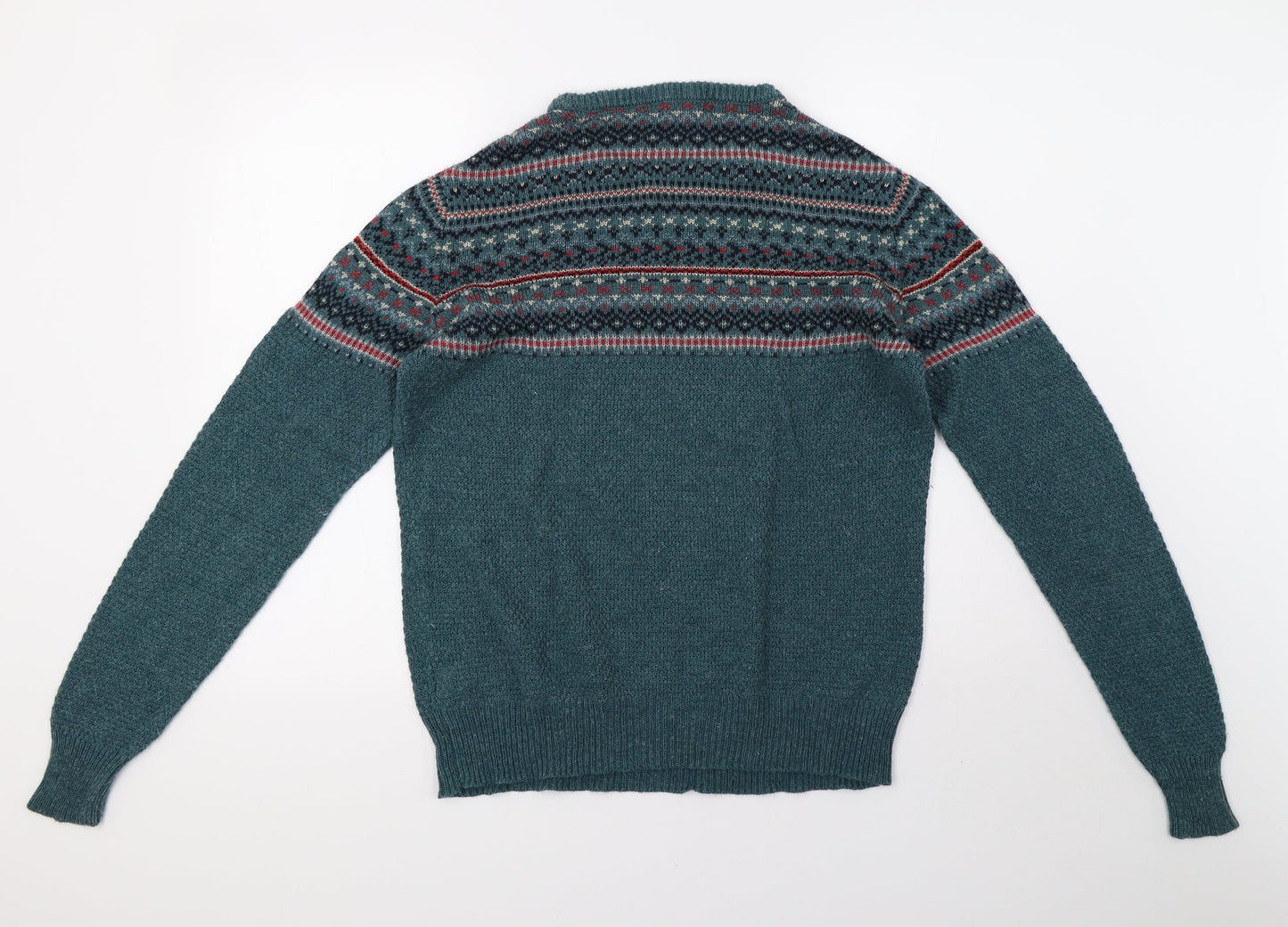 Mens UK Size S Peacocks Green Pullover Sweatshirt