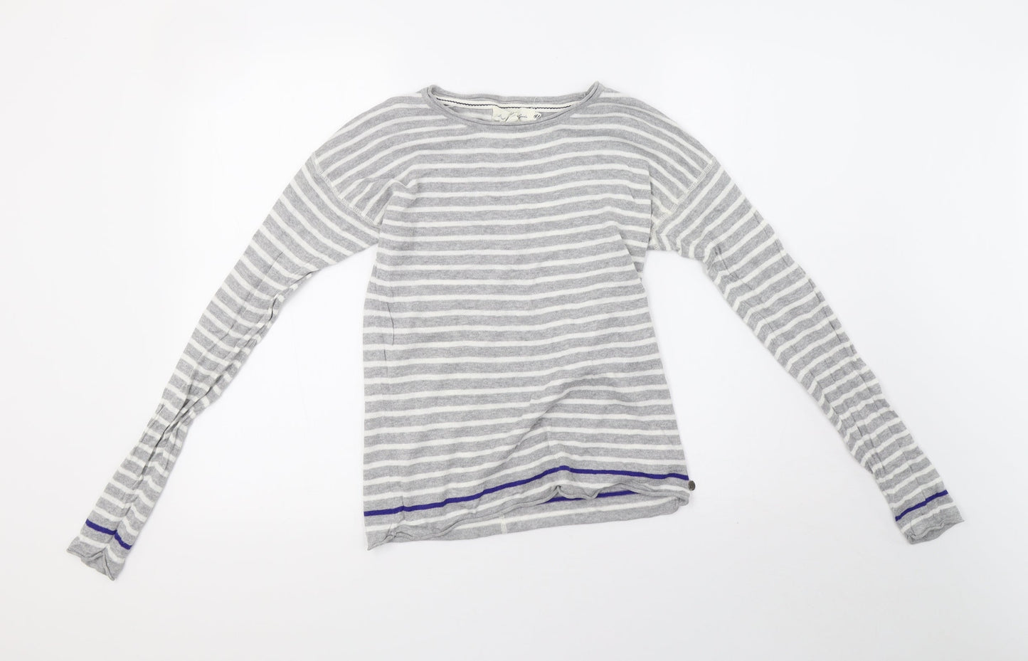 H&M Womens Grey Striped Knit Pullover Sweatshirt Size S