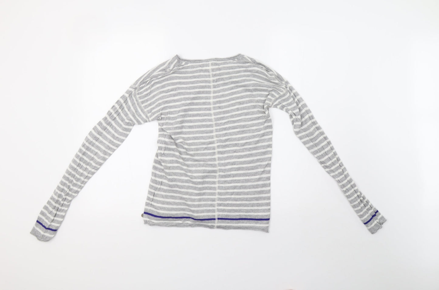 H&M Womens Grey Striped Knit Pullover Sweatshirt Size S