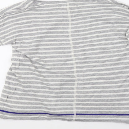 H&M Womens Grey Striped Knit Pullover Sweatshirt Size S