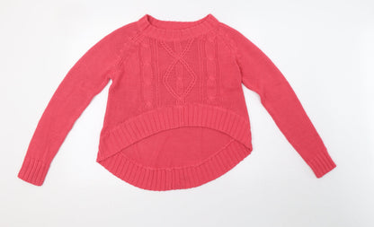 Louche Womens Pink  Knit Pullover Sweatshirt Size 10  - cropped at front