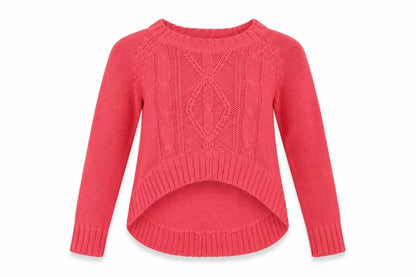 Louche Womens Pink  Knit Pullover Sweatshirt Size 10  - cropped at front