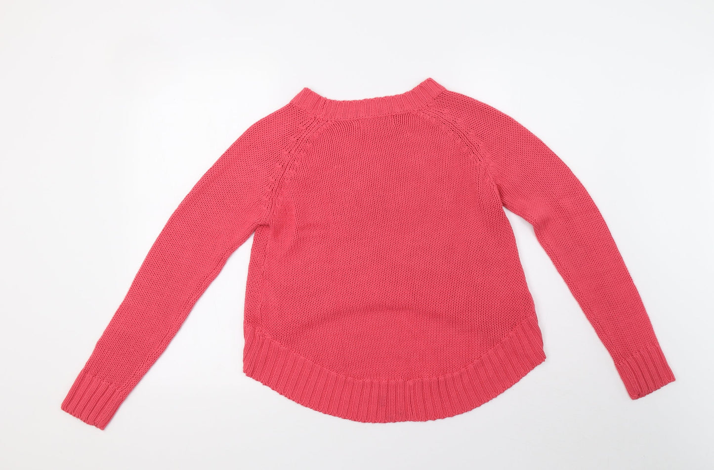 Louche Womens Pink  Knit Pullover Sweatshirt Size 10  - cropped at front