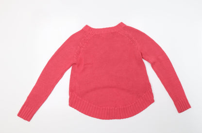 Louche Womens Pink  Knit Pullover Sweatshirt Size 10  - cropped at front