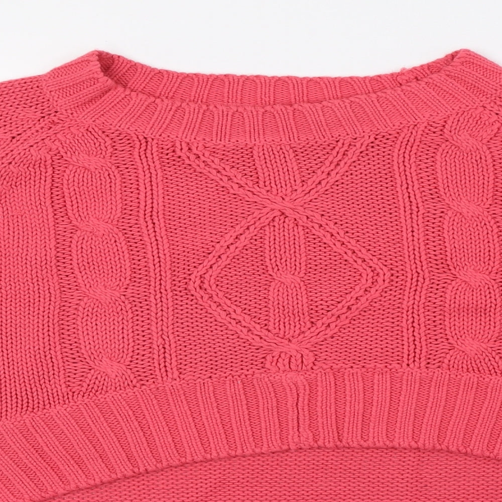 Louche Womens Pink  Knit Pullover Sweatshirt Size 10  - cropped at front