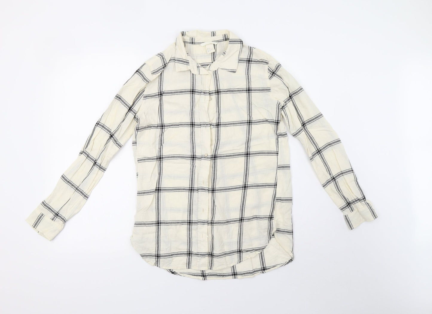 Womens UK Size 36 H&M Grey Basic Button-Up