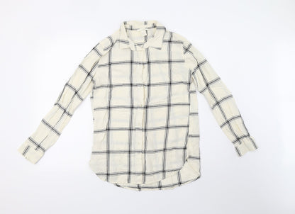 Womens UK Size 36 H&M Grey Basic Button-Up