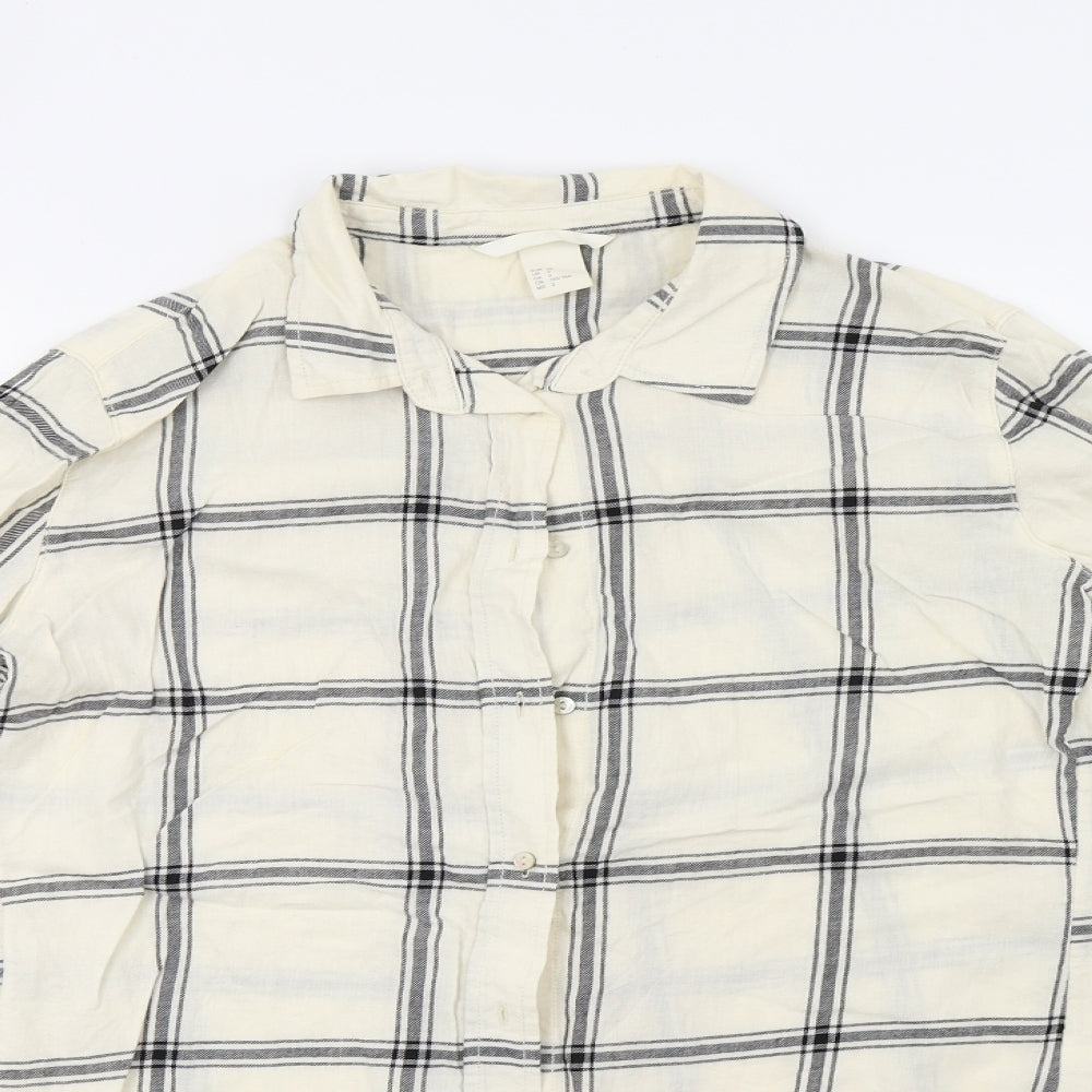 Womens UK Size 36 H&M Grey Basic Button-Up