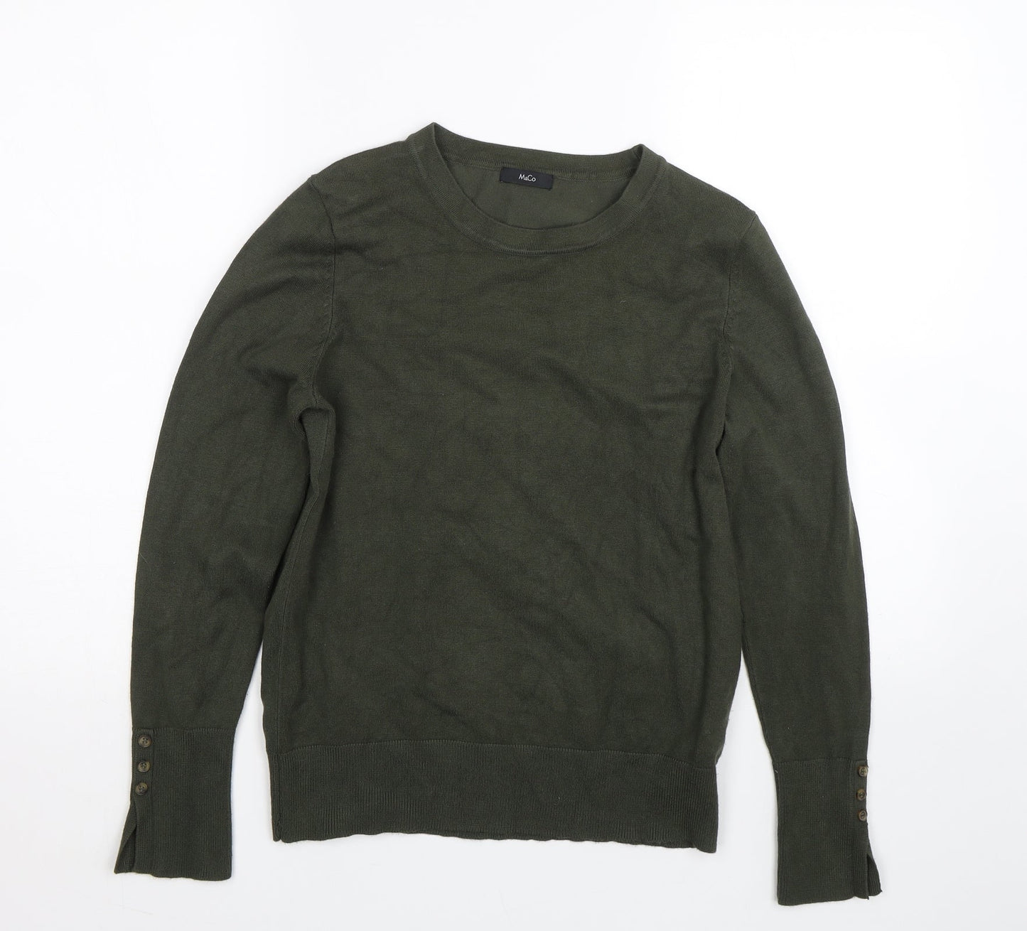 Womens UK Size 12 M&Co Green Pullover Jumper