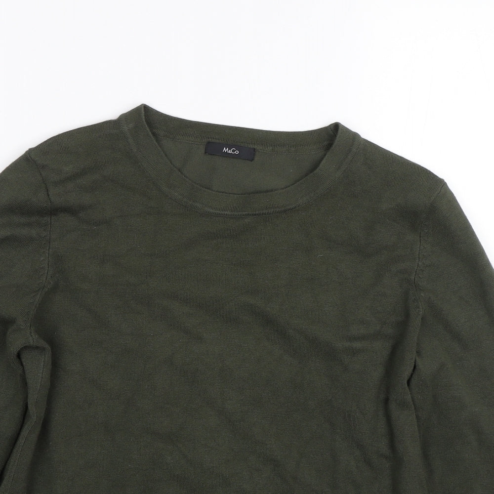 Womens UK Size 12 M&Co Green Pullover Jumper