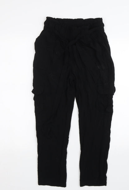 Chocolate USA Womens Black   Capri Trousers Size S L21.5 in