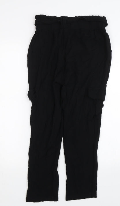 Chocolate USA Womens Black   Capri Trousers Size S L21.5 in