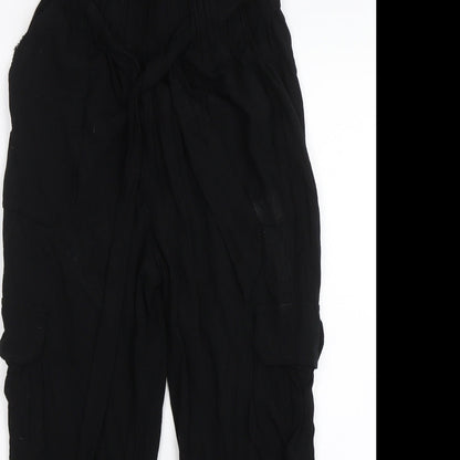 Chocolate USA Womens Black   Capri Trousers Size S L21.5 in