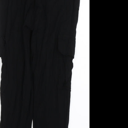 Chocolate USA Womens Black   Capri Trousers Size S L21.5 in