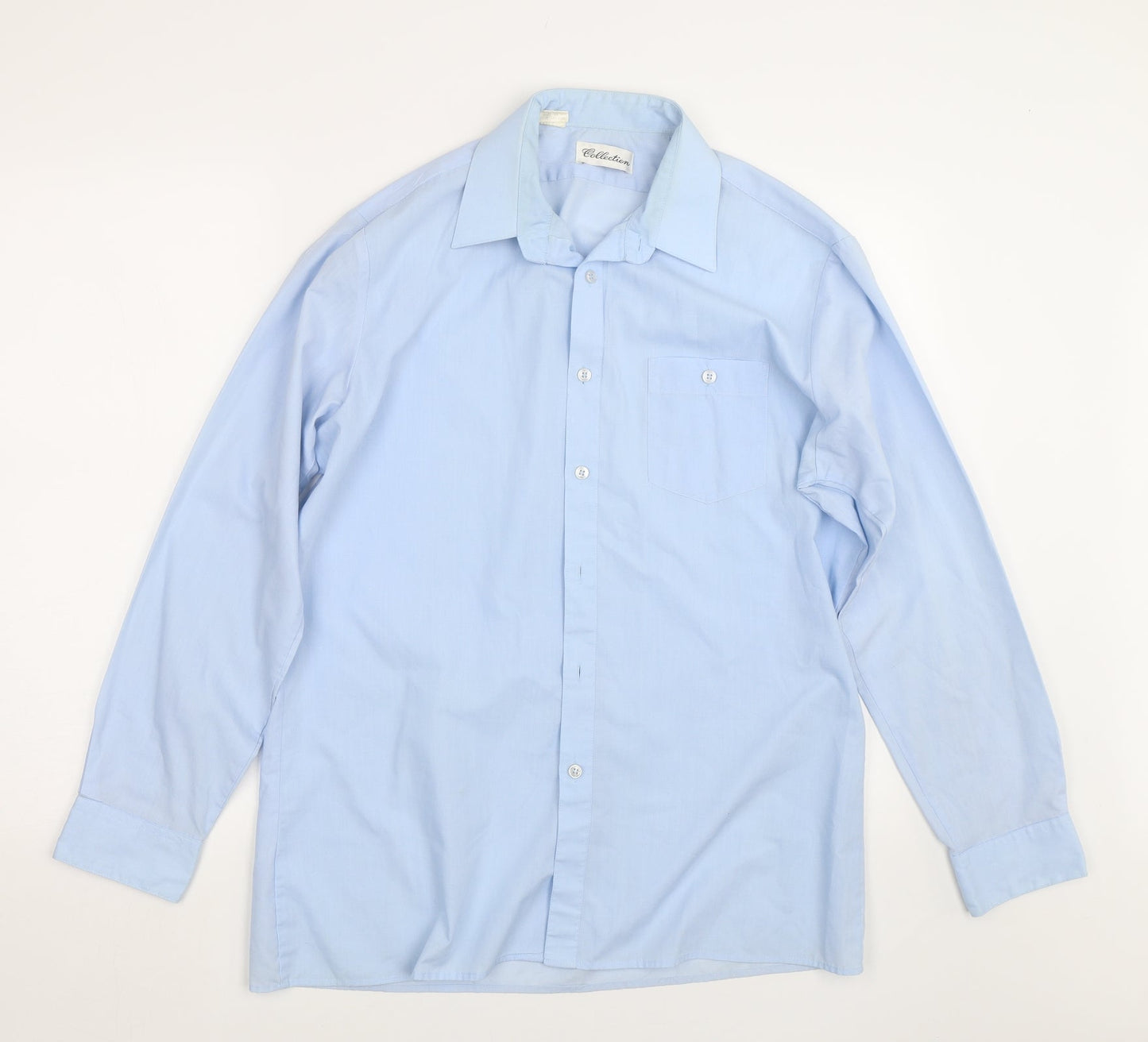 Womens UK Size 16 Collection Blue Basic Button-Up
