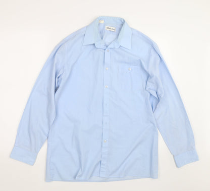 Womens UK Size 16 Collection Blue Basic Button-Up