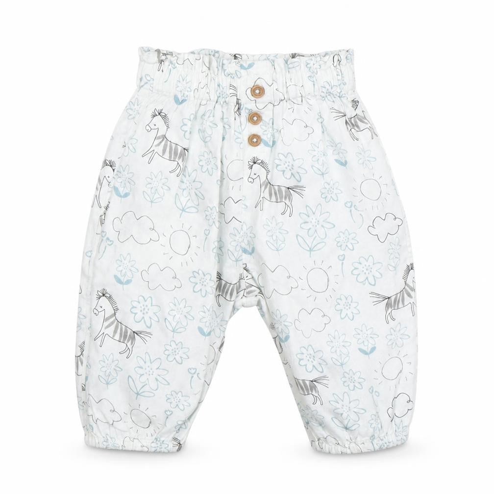 Front view of Marks & Spencer Baby White Floral sweatpants, size 0-3, Months