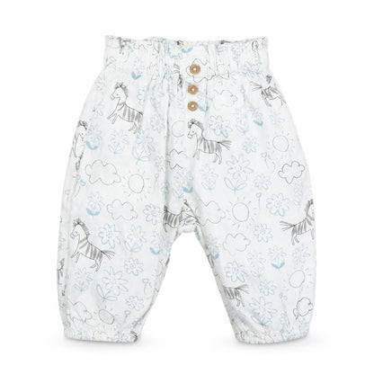 Front view of Marks & Spencer Baby White Floral sweatpants, size 0-3, Months