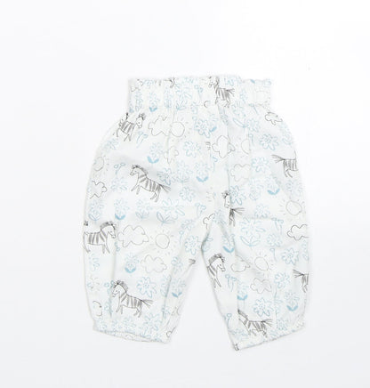 M&S Baby White Floral  Sweatpants Trousers Size 0-3 Months