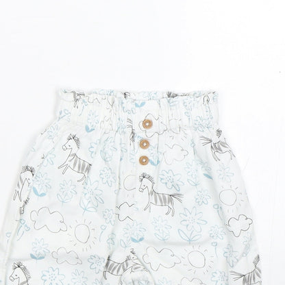 M&S Baby White Floral  Sweatpants Trousers Size 0-3 Months