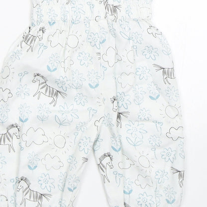 M&S Baby White Floral  Sweatpants Trousers Size 0-3 Months