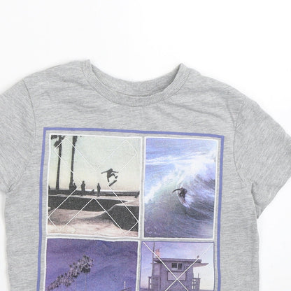 M&S Boys Grey   Basic T-Shirt Size 6-7 Years