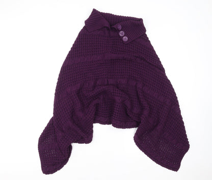 Womens UK Size One Size Preworn Purple Cape Jumper