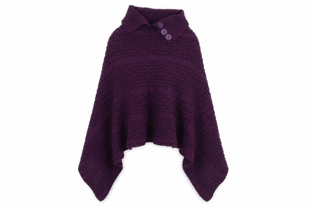 Womens UK Size One Size Preworn Purple Cape Jumper