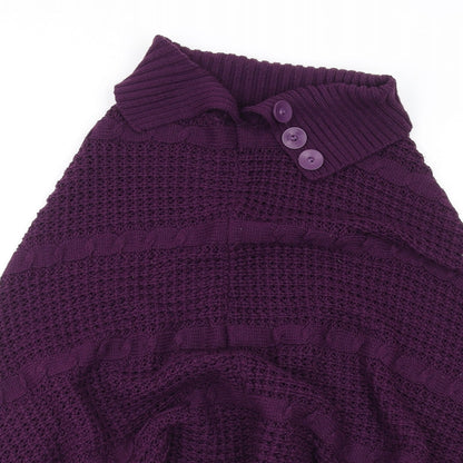 Womens UK Size One Size Preworn Purple Cape Jumper