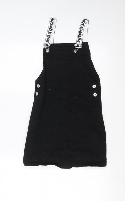 Divided by H&M Womens Black   Pinafore/Dungaree Dress  Size 4
